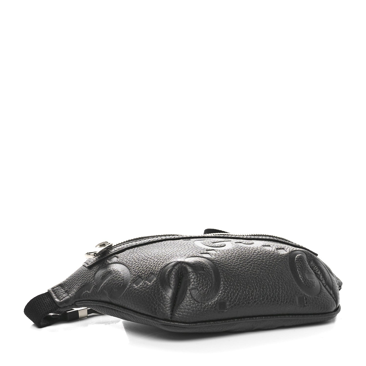 Gucci Piuma Calfskin Jumbo GG Embossed Small Belt Bag Black 4 of 11