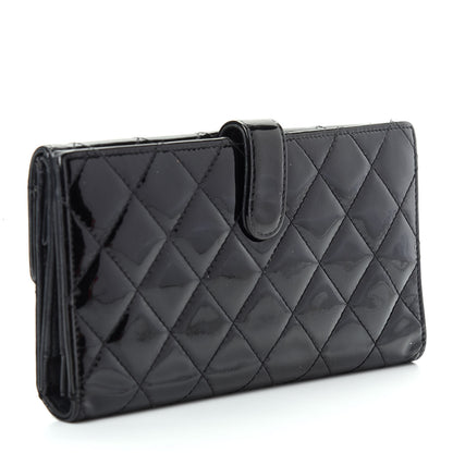 Chanel Patent Quilted Large Brilliant Flap Wallet Black 3 of 8
