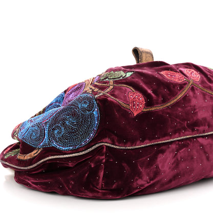 Fendi Velvet Embroidered Squirrel Spy Bordeaux Multicolor 9 of 12