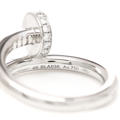 Cartier 18K White Gold Diamond Juste Un Clou Ring 49 4.75 5 of 7