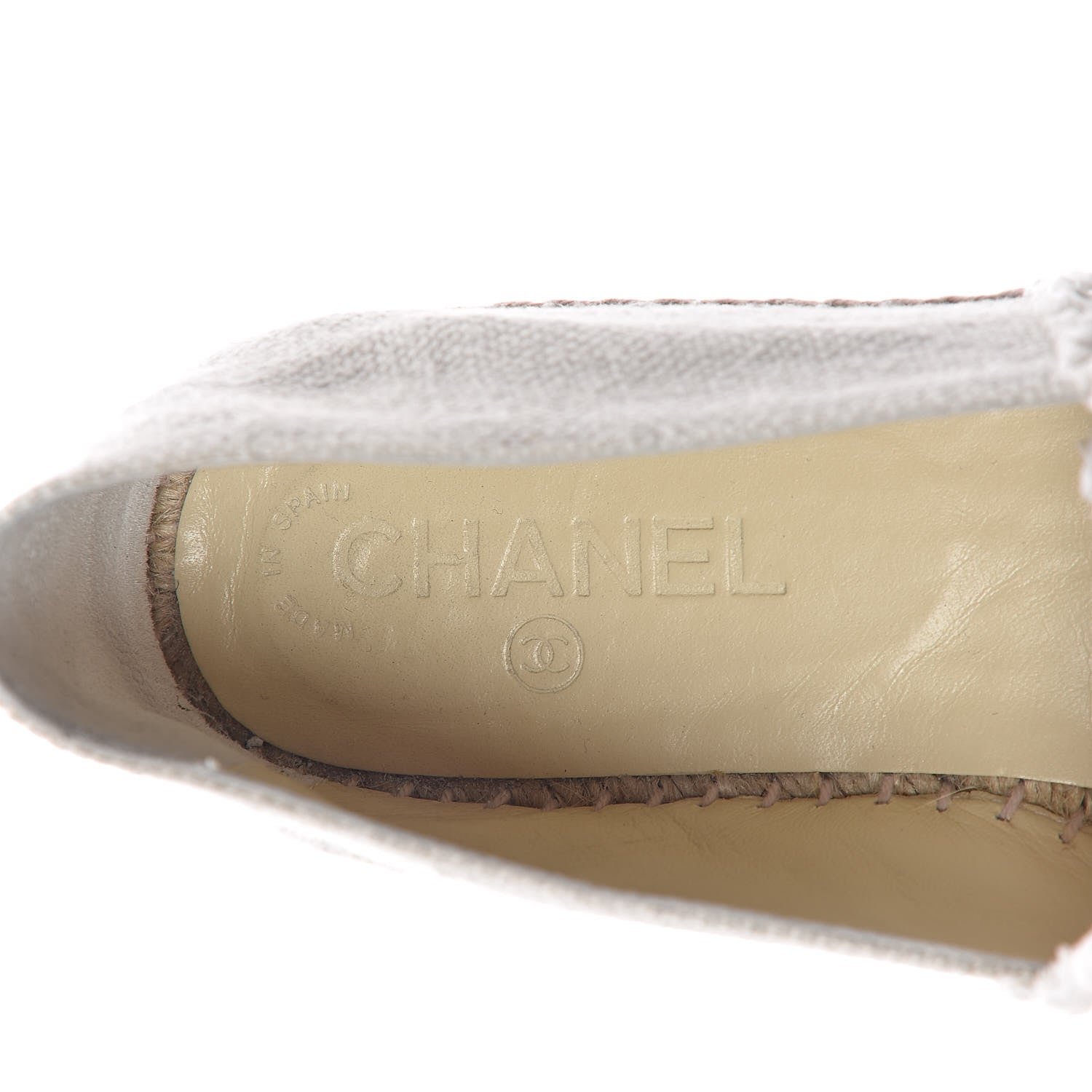 Chanel Linen CC Espadrilles 39 Beige Black 6 of 10