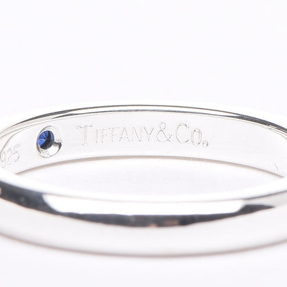 Tiffany Sterling Silver Blue Sapphire Stacking Ring 46 3.75 4 of 5