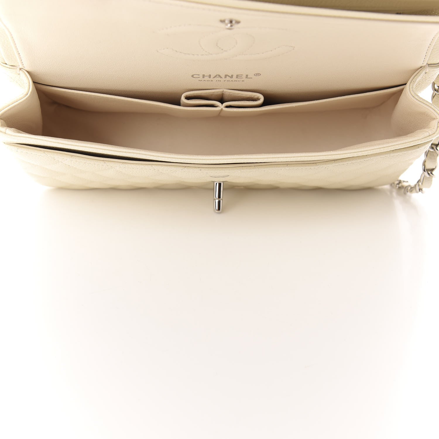 Chanel Caviar Quilted Medium Double Flap White 5 of 11