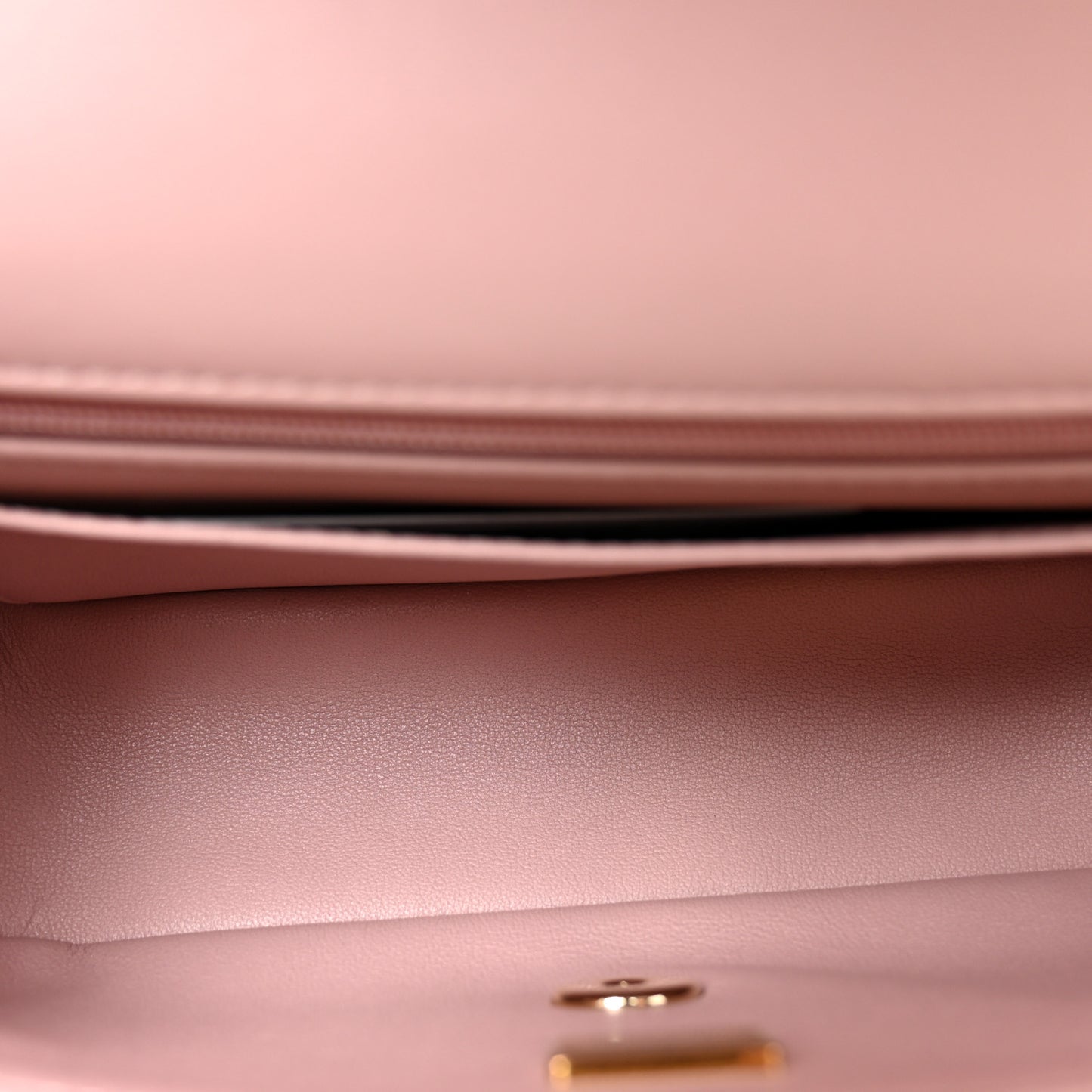Lambskin Quilted Mini Top Handle Rectangular Flap Light Pink