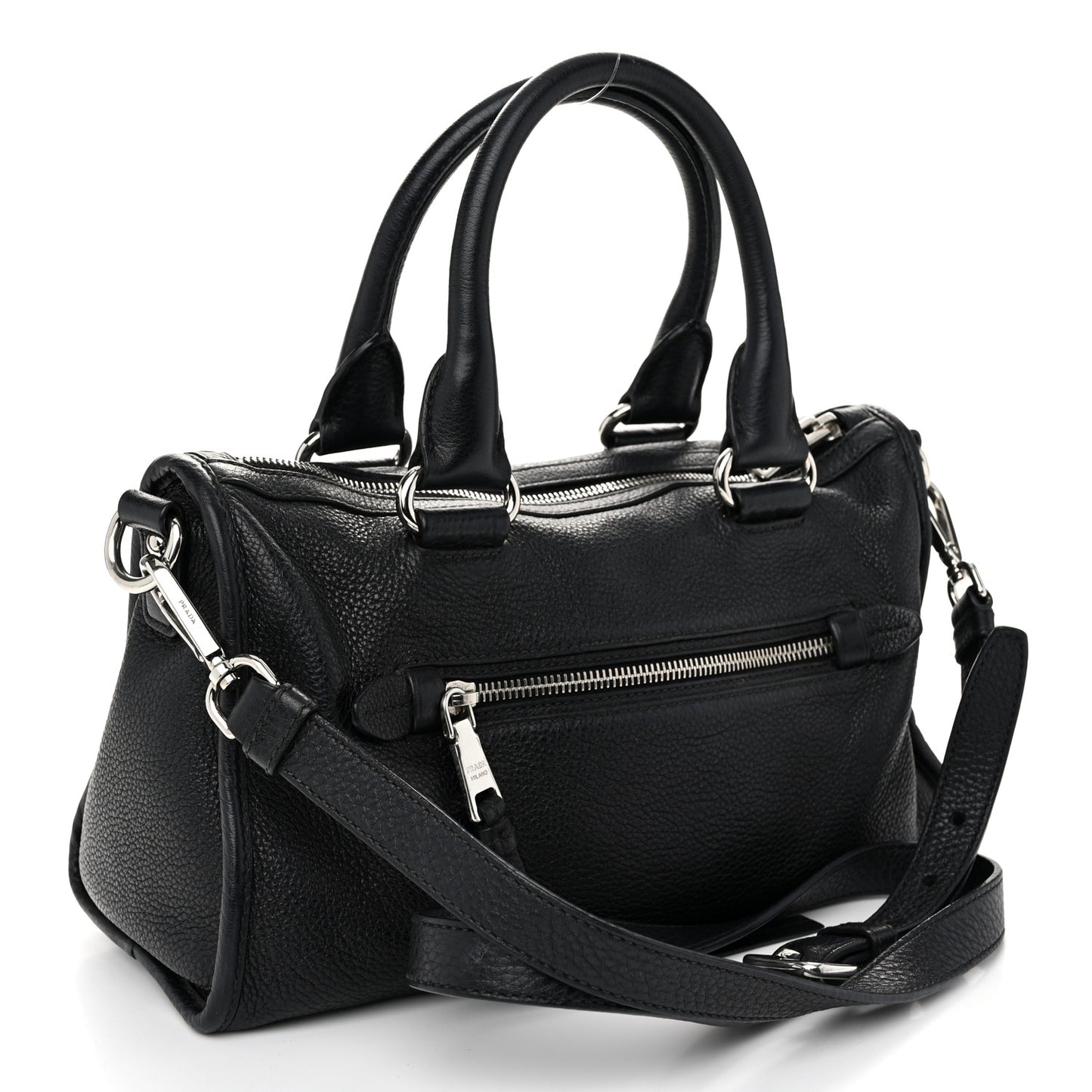 Vitello Daino Shopping Satchel Black