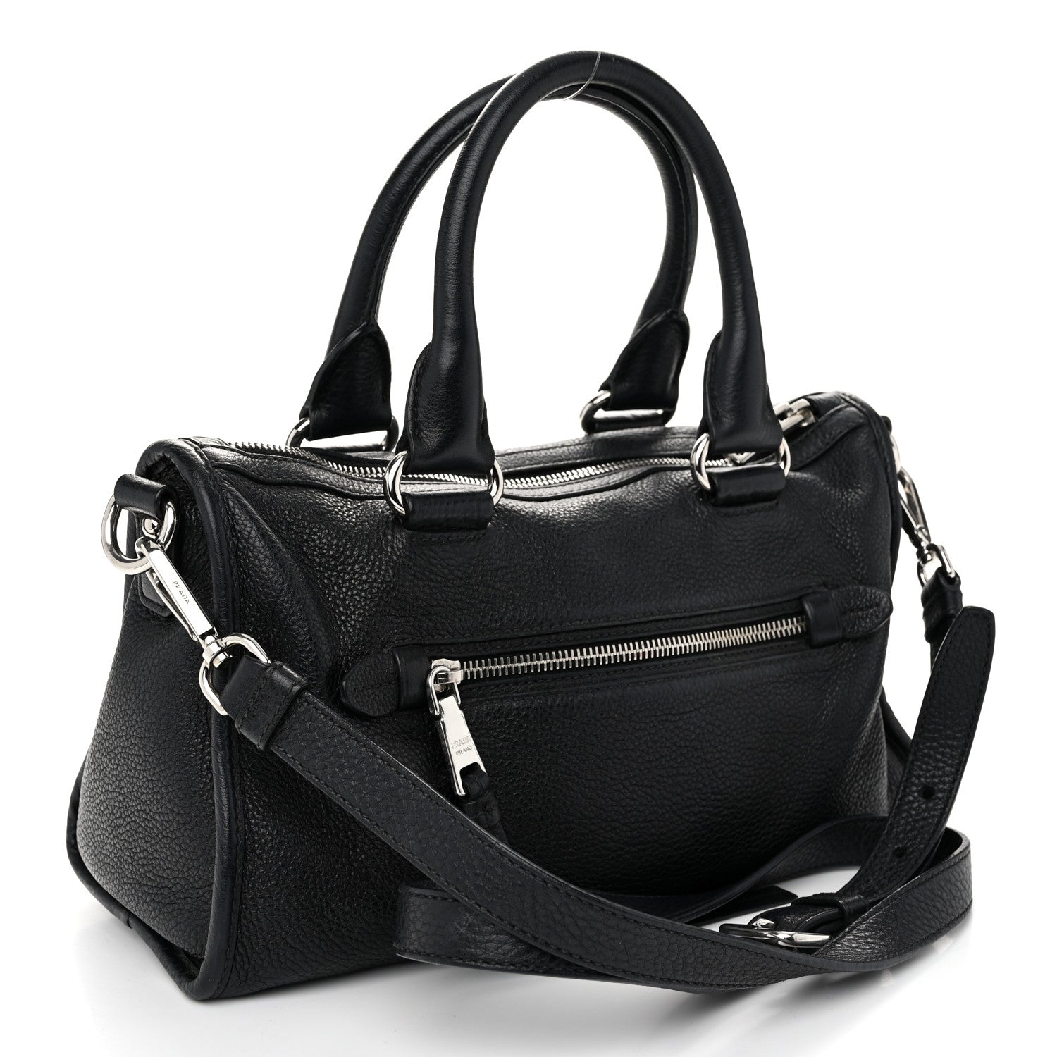 Prada Vitello Daino Shopping Satchel Black 3 of 10
