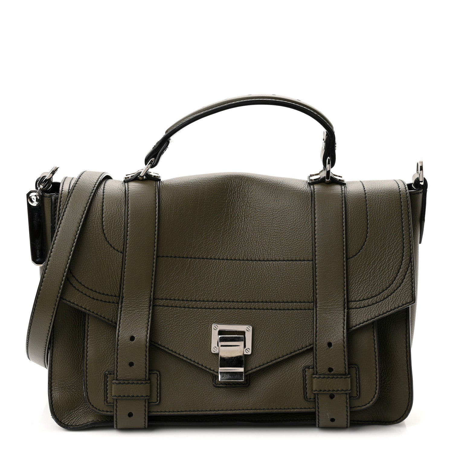 Proenza Schouler Grained Calfskin Medium PS1 Plus Satchel Cypress 1 of 10
