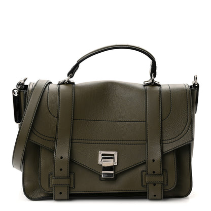 Proenza Schouler Grained Calfskin Medium PS1 Plus Satchel Cypress 1 of 10