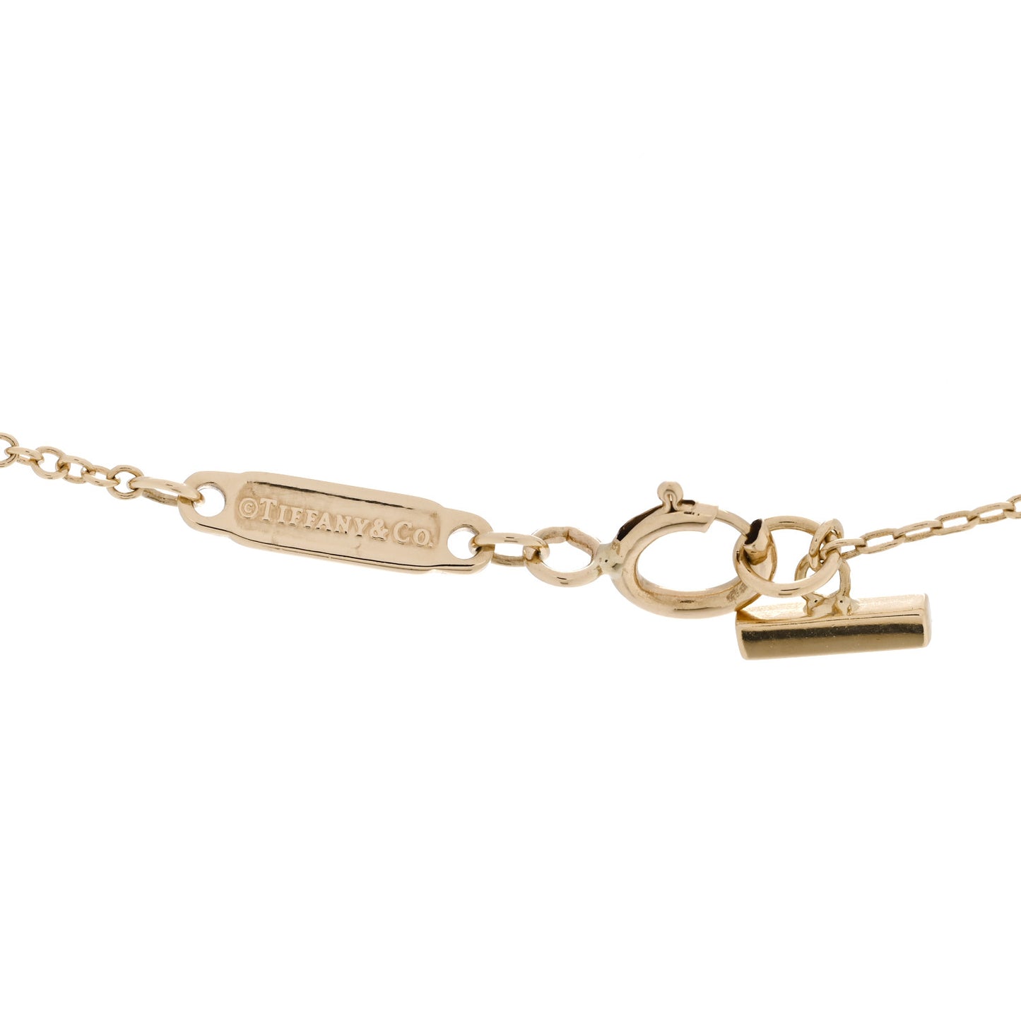 18K Yellow Gold Diamond Mini T Smile Pendant Necklace