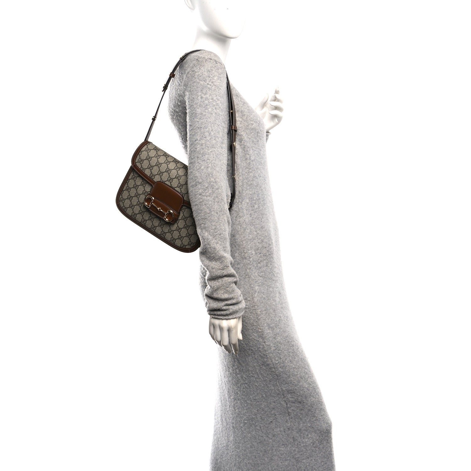 Gucci GG Supreme Monogram Horsebit 1955 Shoulder Bag Beige Brown Sugar 2 of 10