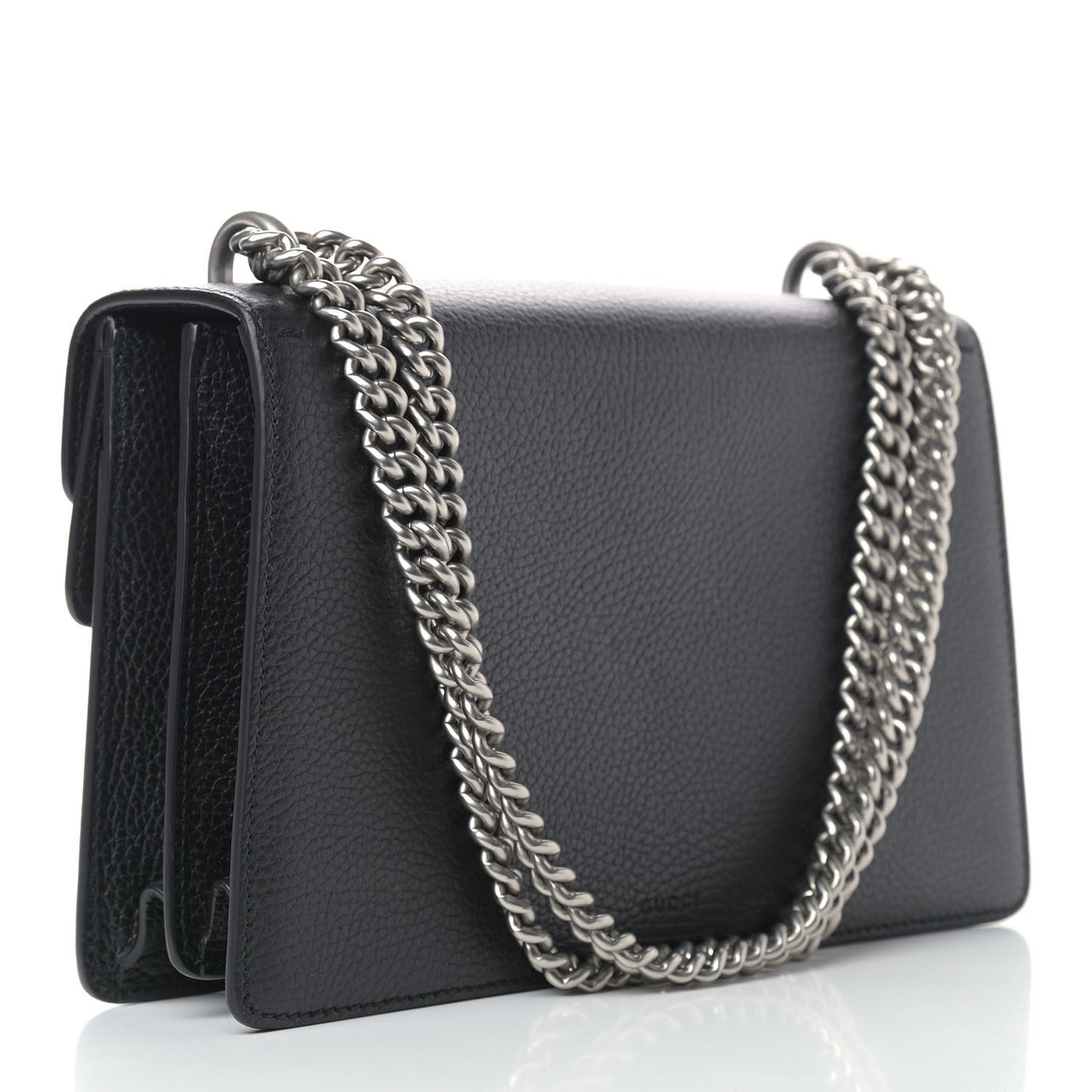 Pebbled Calfskin Small Dionysus Shoulder Bag Black