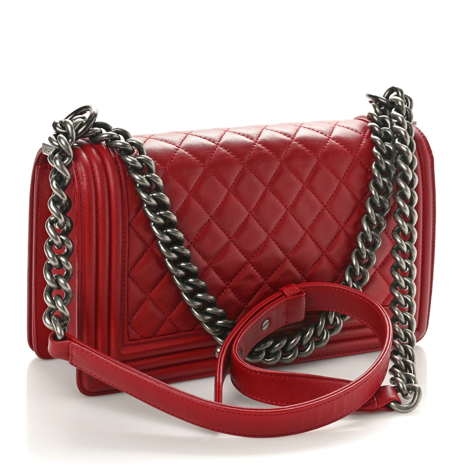 Chanel Lambskin Quilted Medium Boy Flap Red 3 of 10