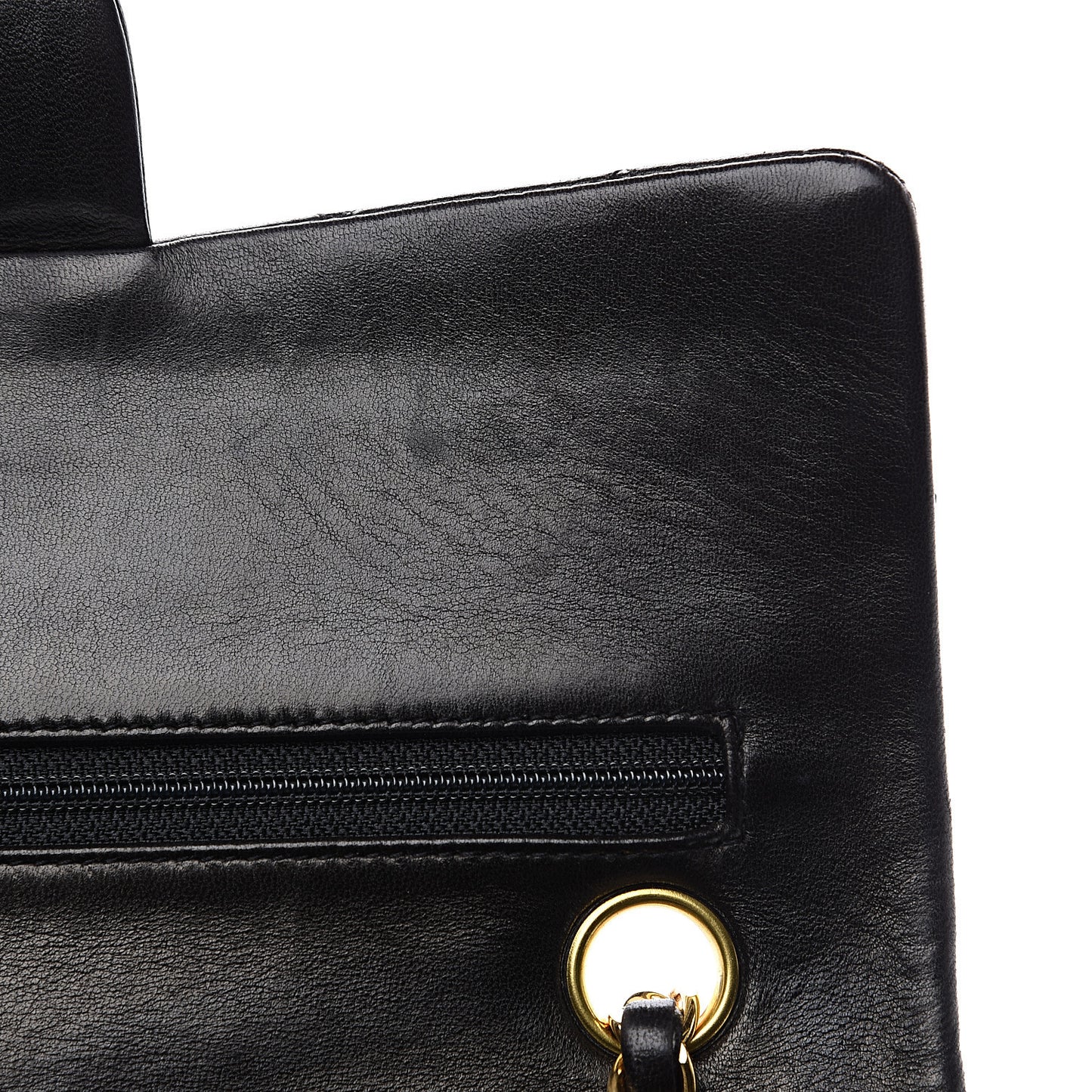 Lambskin Quilted Small Double Flap Black