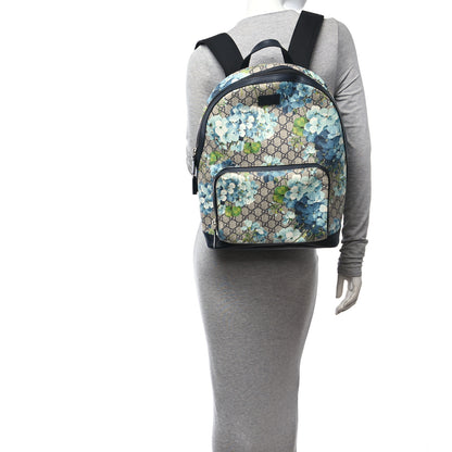 Gucci GG Supreme Monogram Blooms Medium Day Backpack Beige Blue Navy 2 of 10