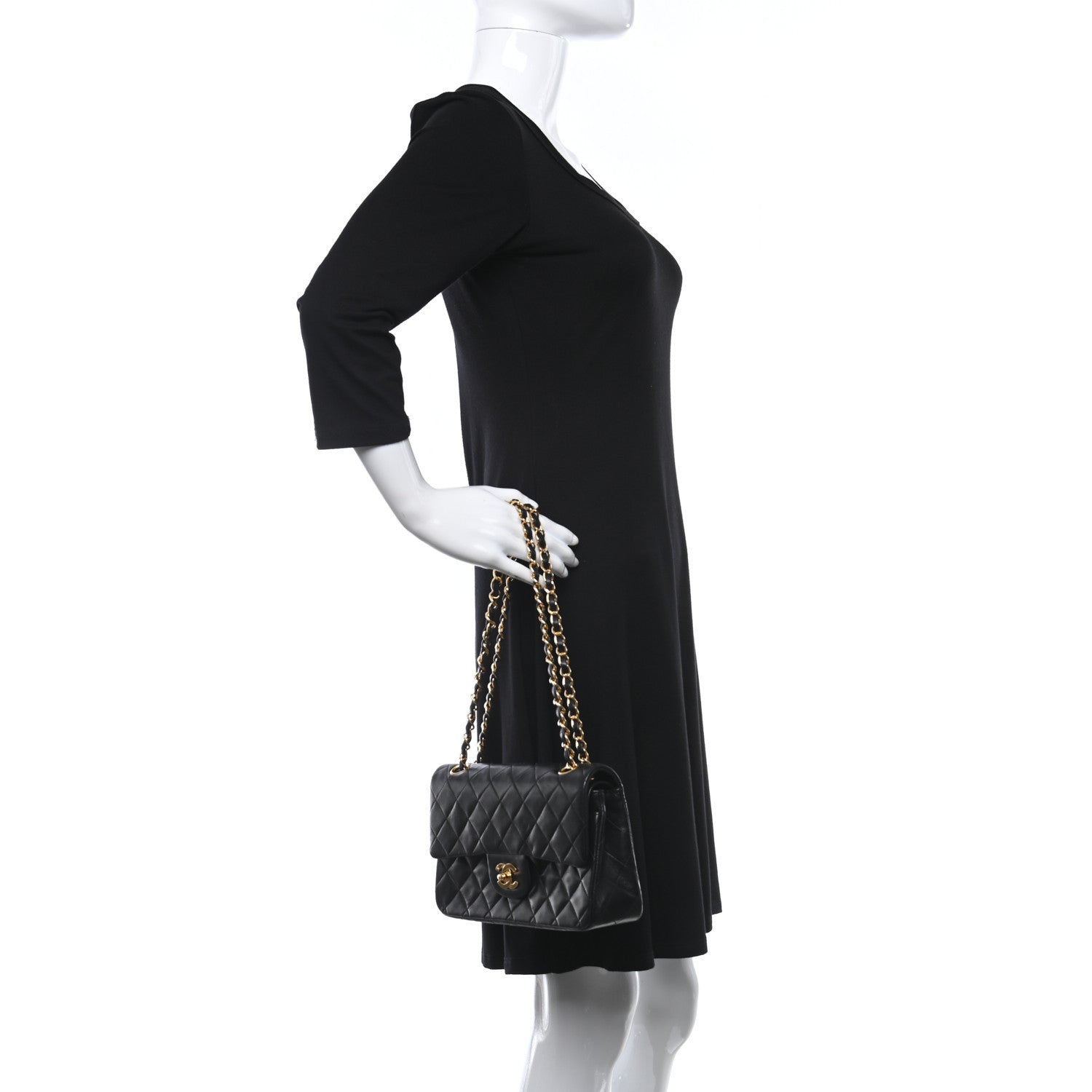 Chanel Lambskin Quilted Small Double Flap Black 2 of 5