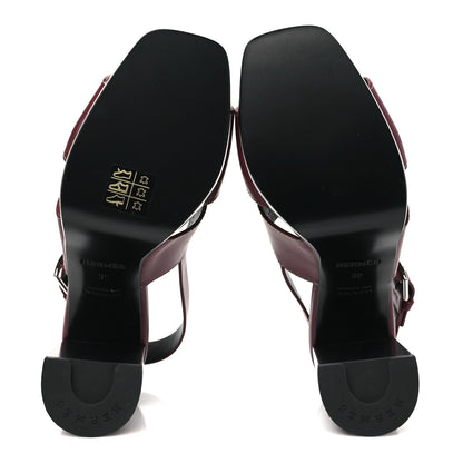 Hermes Calfskin Eris 90 Sandals 39 Rouge H 5 of 9