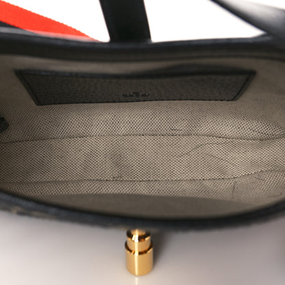 Gucci Jacquard Black Denim GG Monogram Textured Dollar Calfskin Mini Jackie 1961 Hobo Black Ivory 4 of 9