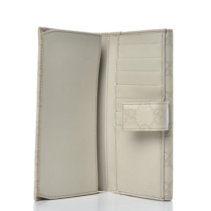 Gucci Guccissima Margaux Calfskin Metal Bar Continental Flap Wallet Mystic White 5 of 10