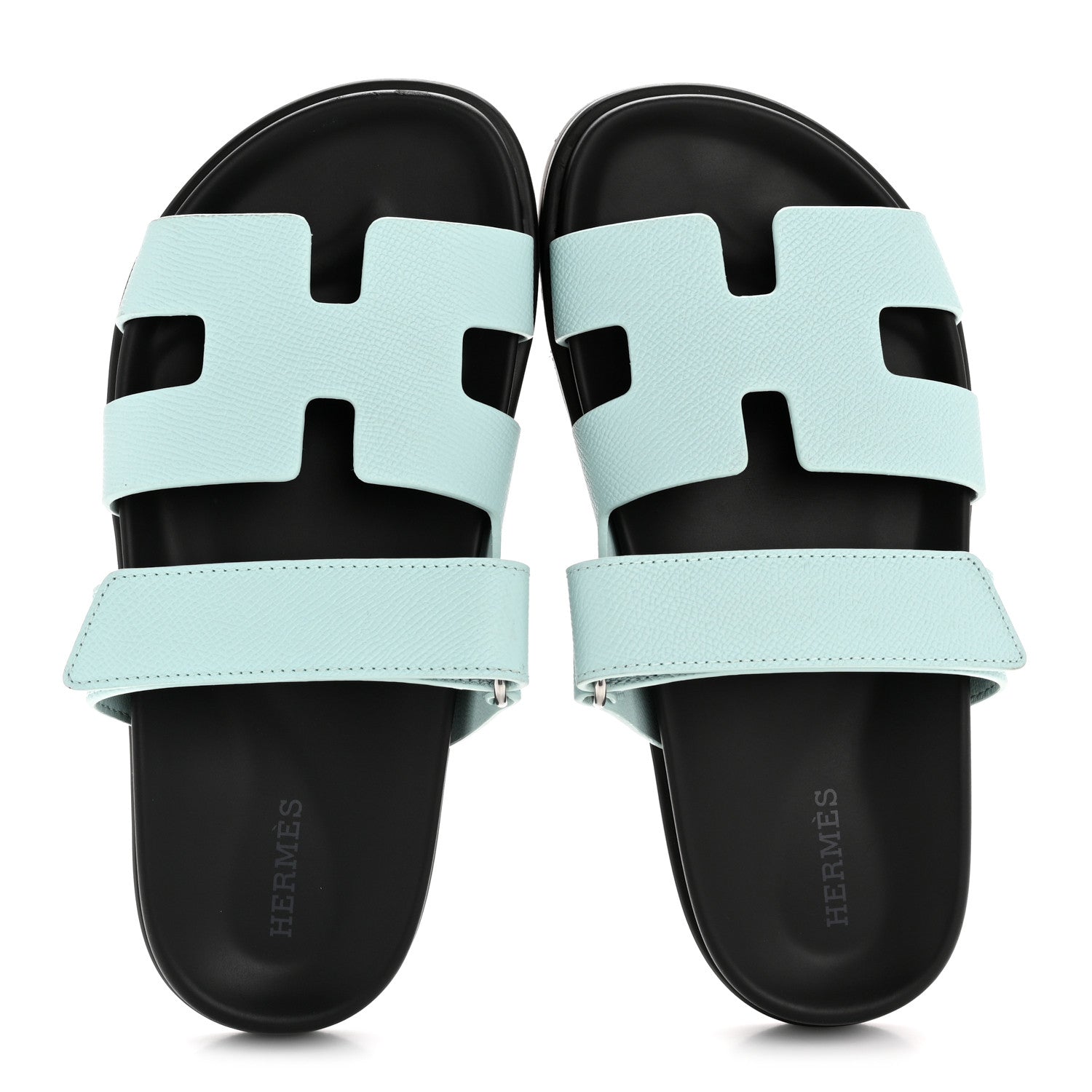 Hermes Epsom Womens Chypre Sandals 35.5 Bleu Cristaux 2 of 11