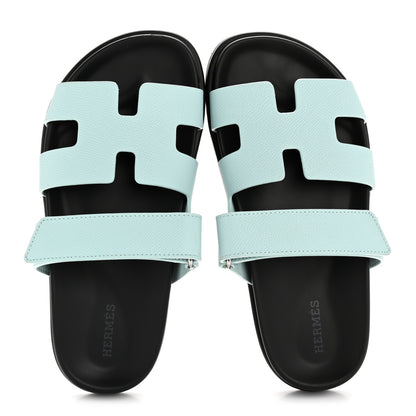 Hermes Epsom Womens Chypre Sandals 35.5 Bleu Cristaux 2 of 11