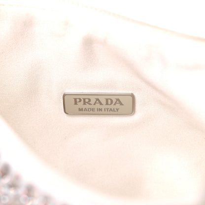 Prada Satin Crystal Mini Re-Edition 2000 Bag White 6 of 9