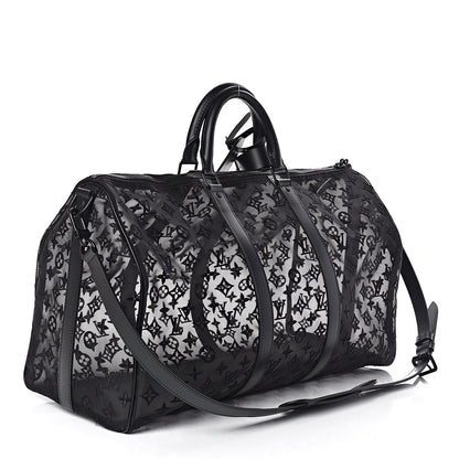 Louis Vuitton Monogram See Through Keepall Bandouliere 50 Black 4 of 11