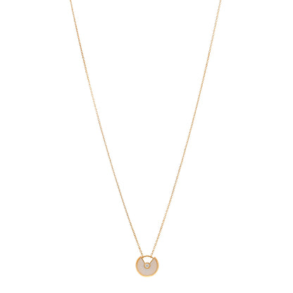 Cartier 18K Yellow Gold Diamond Mother of Pearl XS Amulette de Cartier Pendant Necklace 1 of 5