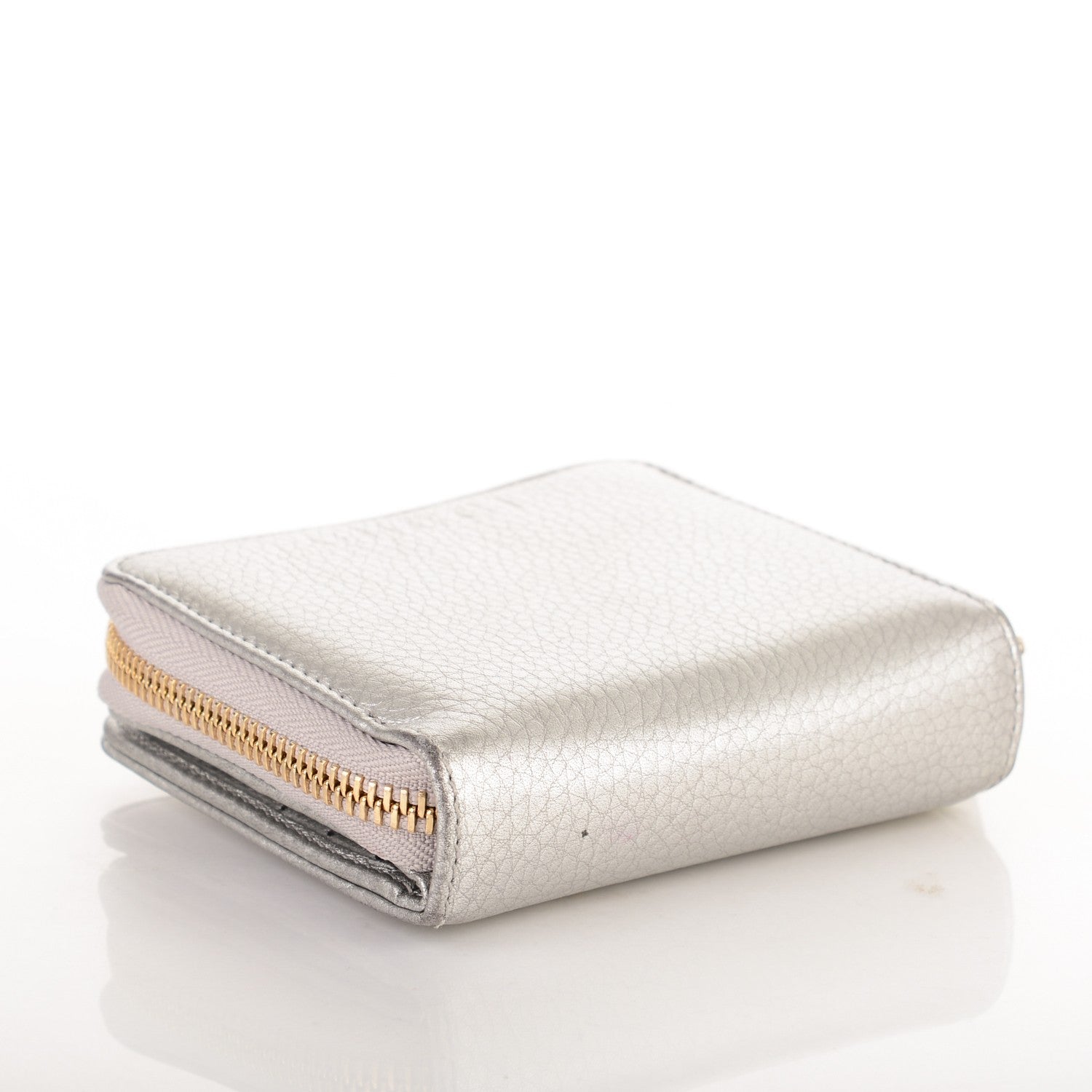Gucci Calfskin Zip Around French Wallet Silver 4 of 12