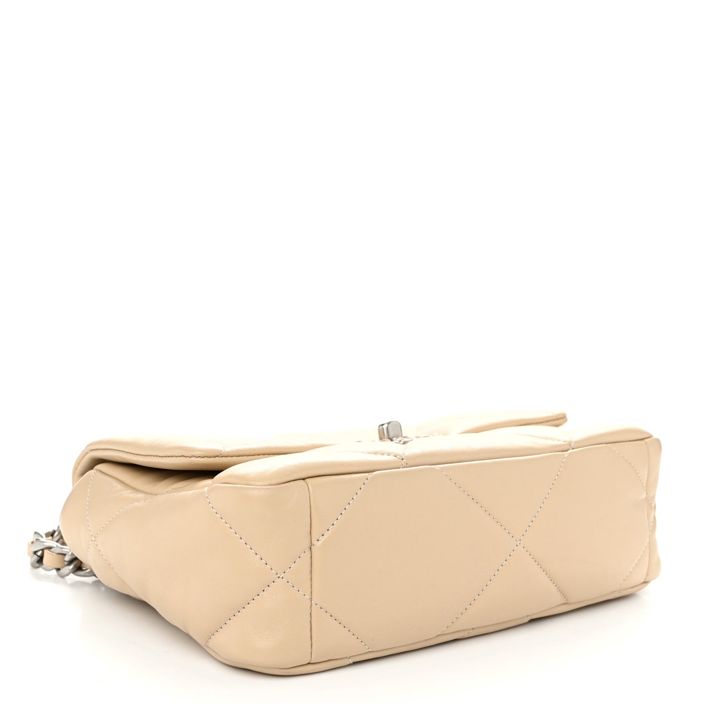 Lambskin Quilted Medium Chanel 19 Flap Light Beige