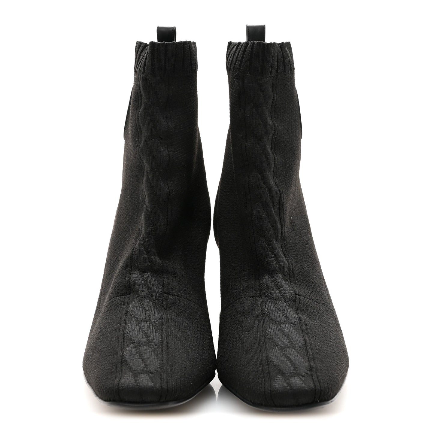 Knit Calfskin Volver 60 Ankle Boots 40 Black