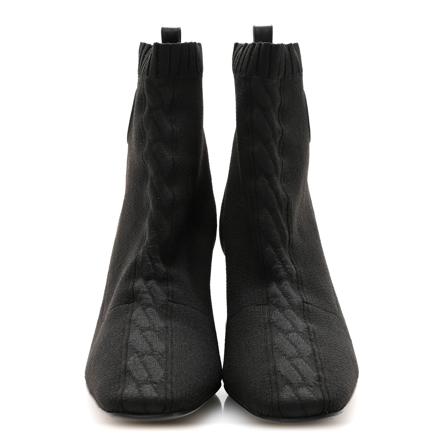 Hermes Knit Calfskin Volver 60 Ankle Boots 40 Black 3 of 8