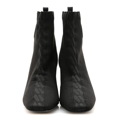 Hermes Knit Calfskin Volver 60 Ankle Boots 40 Black 3 of 8