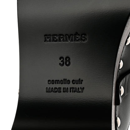 Hermes Calfskin Carlotta Mules 38 Black 7 of 7