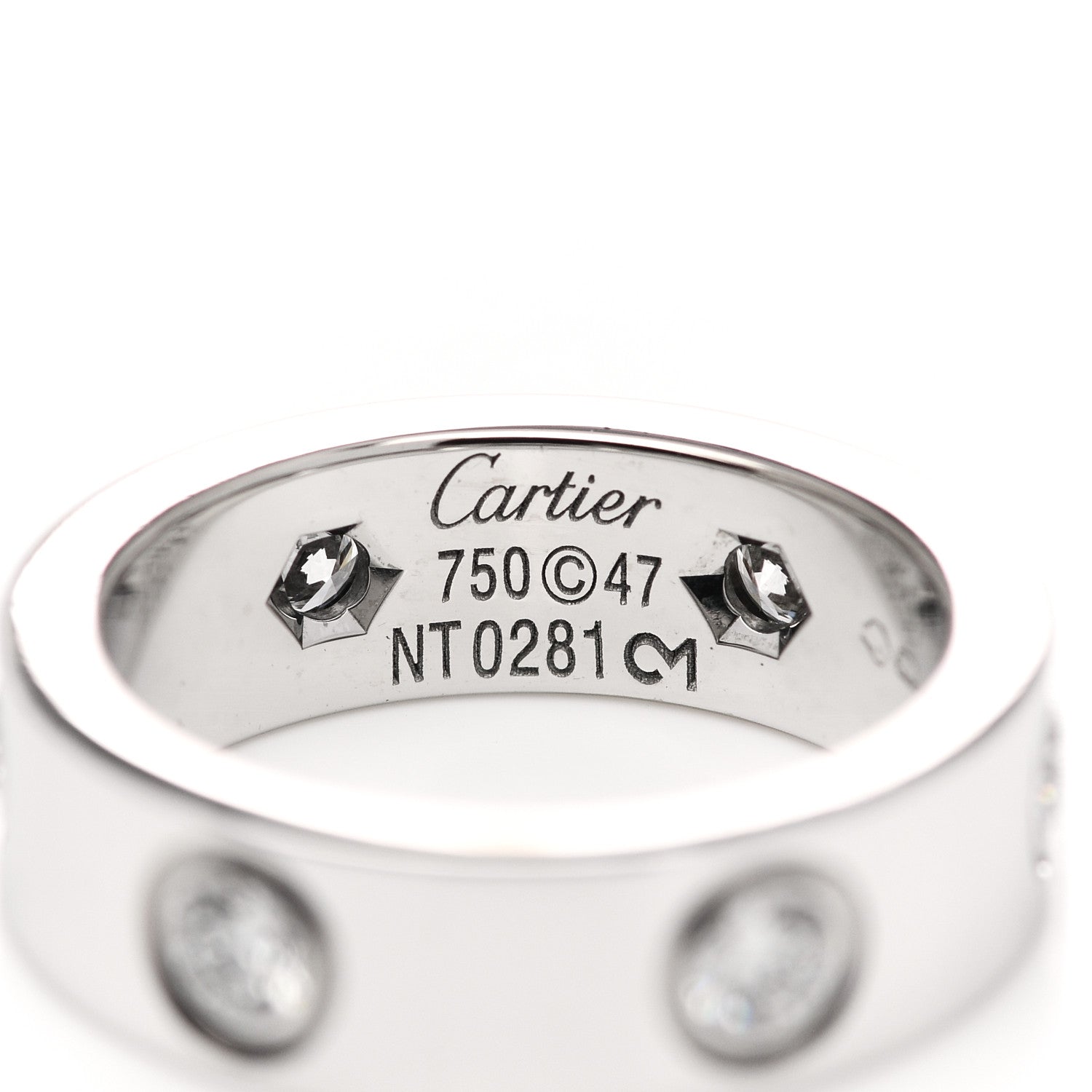Cartier 18K White Gold 6 Diamond 5.5mm LOVE Ring 47 4 4 of 6
