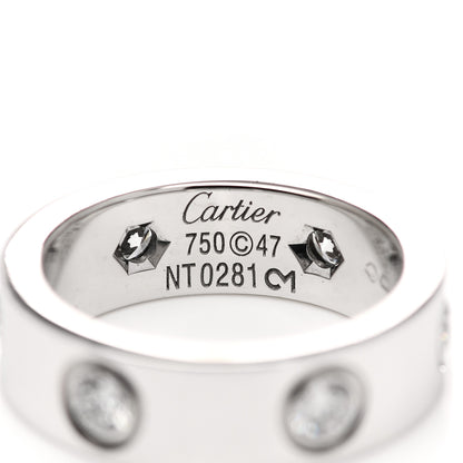 Cartier 18K White Gold 6 Diamond 5.5mm LOVE Ring 47 4 4 of 6