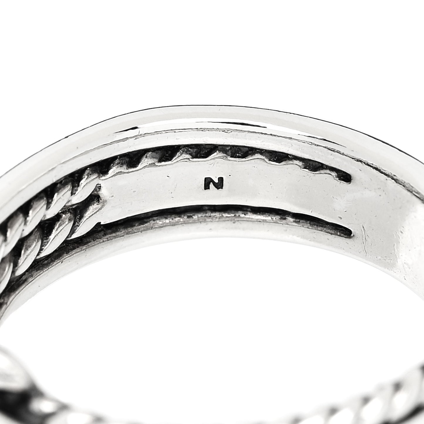 Sterling Silver Diamond X Crossover Ring 54 7
