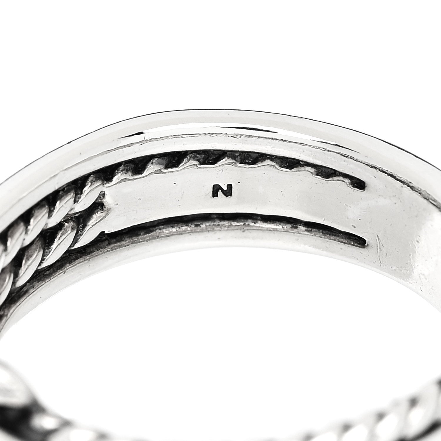 David Yurman Sterling Silver Diamond X Crossover Ring 54 7 5 of 6