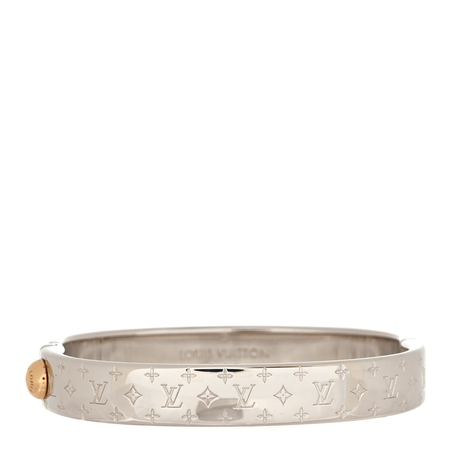 Louis Vuitton Palladium Monogram Nanogram Cuff S Silver 1 of 6