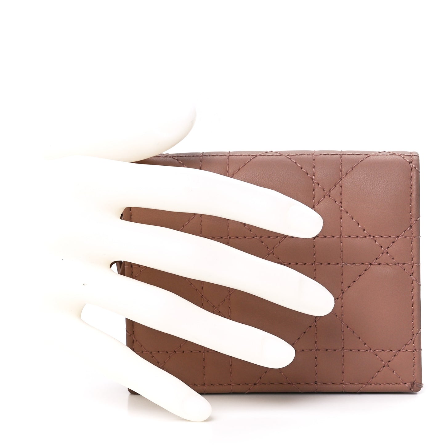 Ultra Matte Calfskin Cannage Mini Lady Dior Wallet Fard