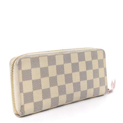 Louis Vuitton Damier Azur Clemence Wallet Rose Ballerine 3 of 8