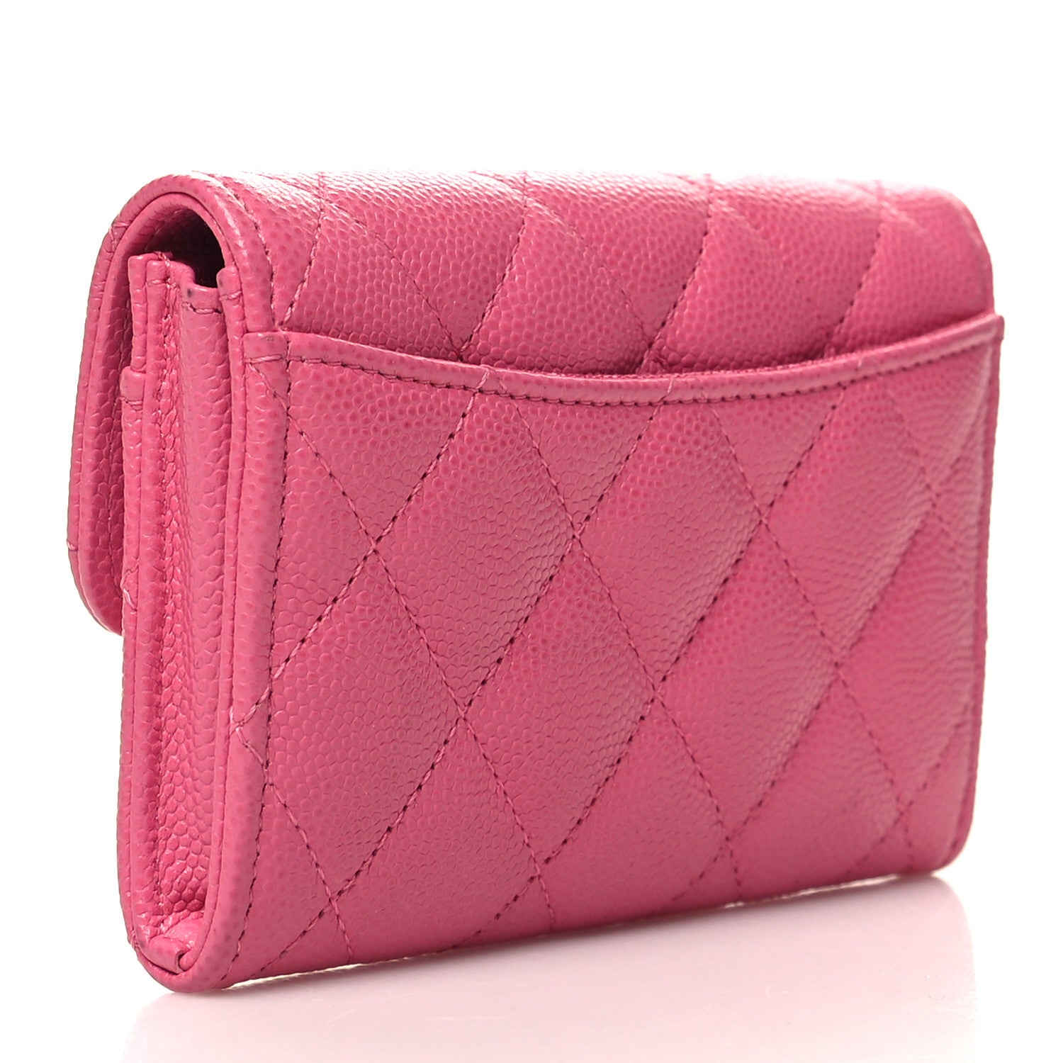 Chanel Caviar Quilted Flap Card Holder Wallet Pink 3 of 9