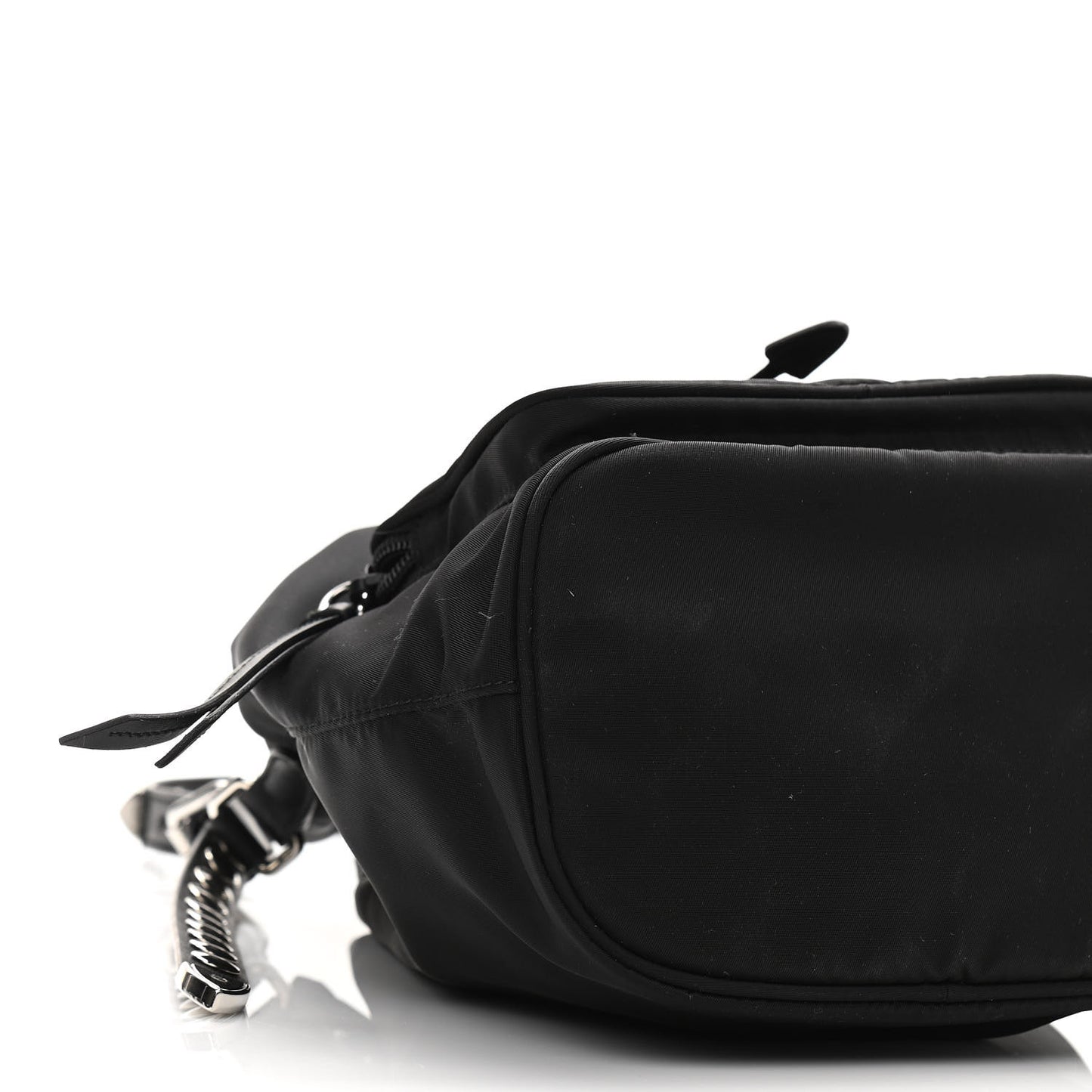 Tessuto Nylon Studded New Vela Mini Bucket Crossbody Bag Black