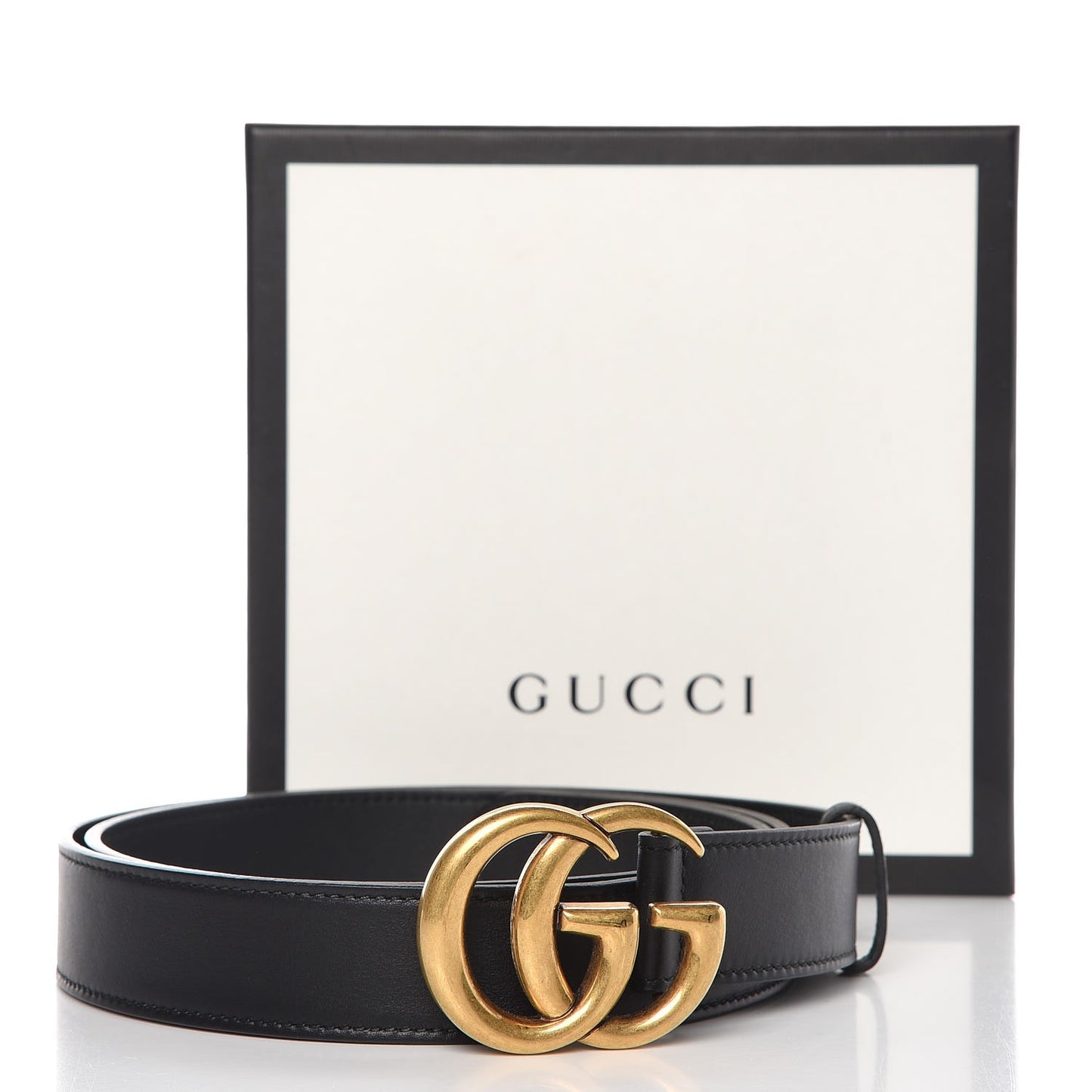Moon Calfskin Double G 30mm Belt 105 42 Black
