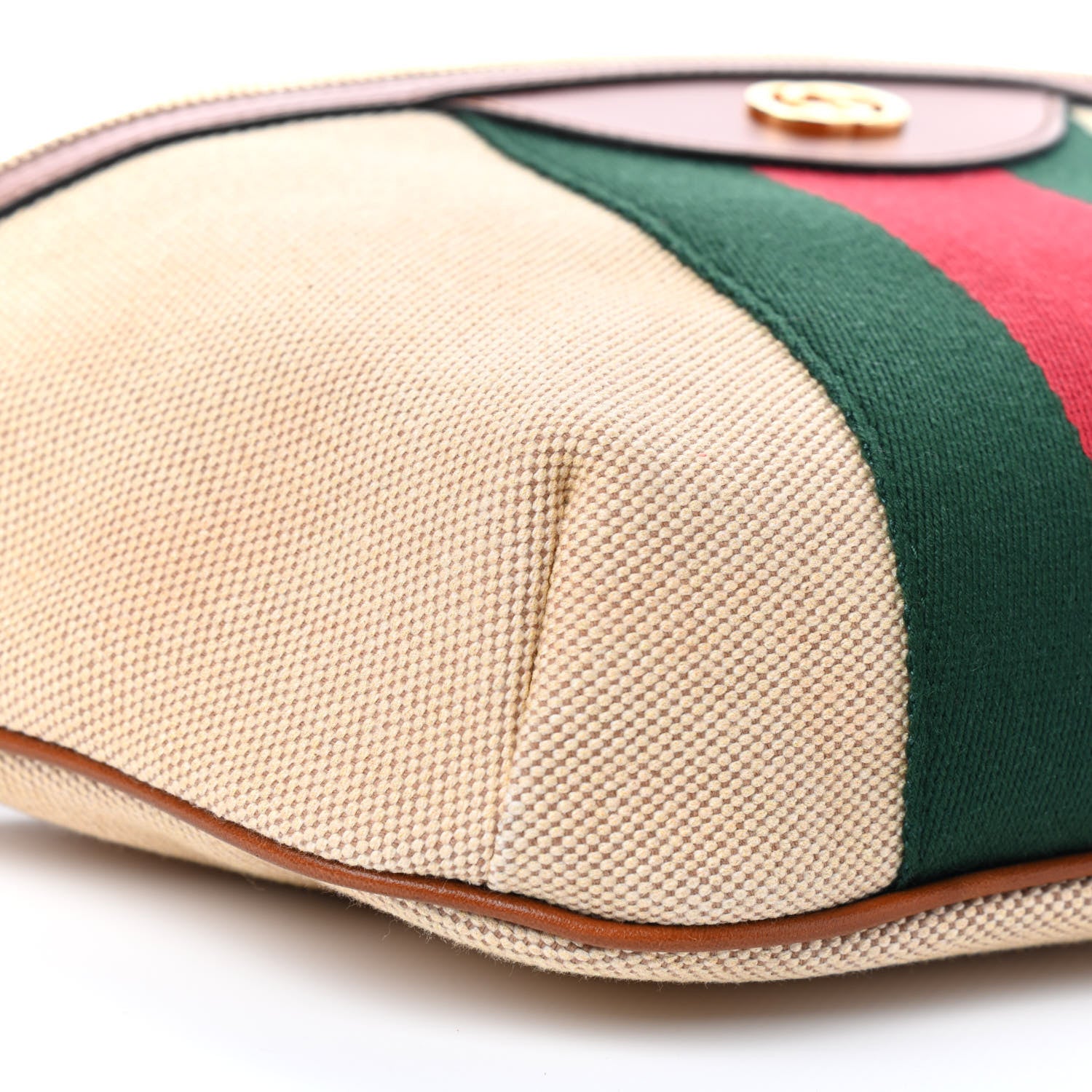 Gucci Vintage Canvas Web Belt Bag Sand Cuir 6 of 10