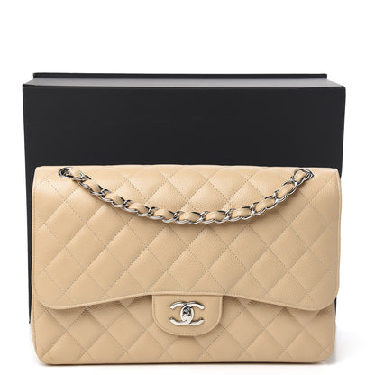 Chanel Caviar Quilted Jumbo Double Flap Light Beige 11 of 11