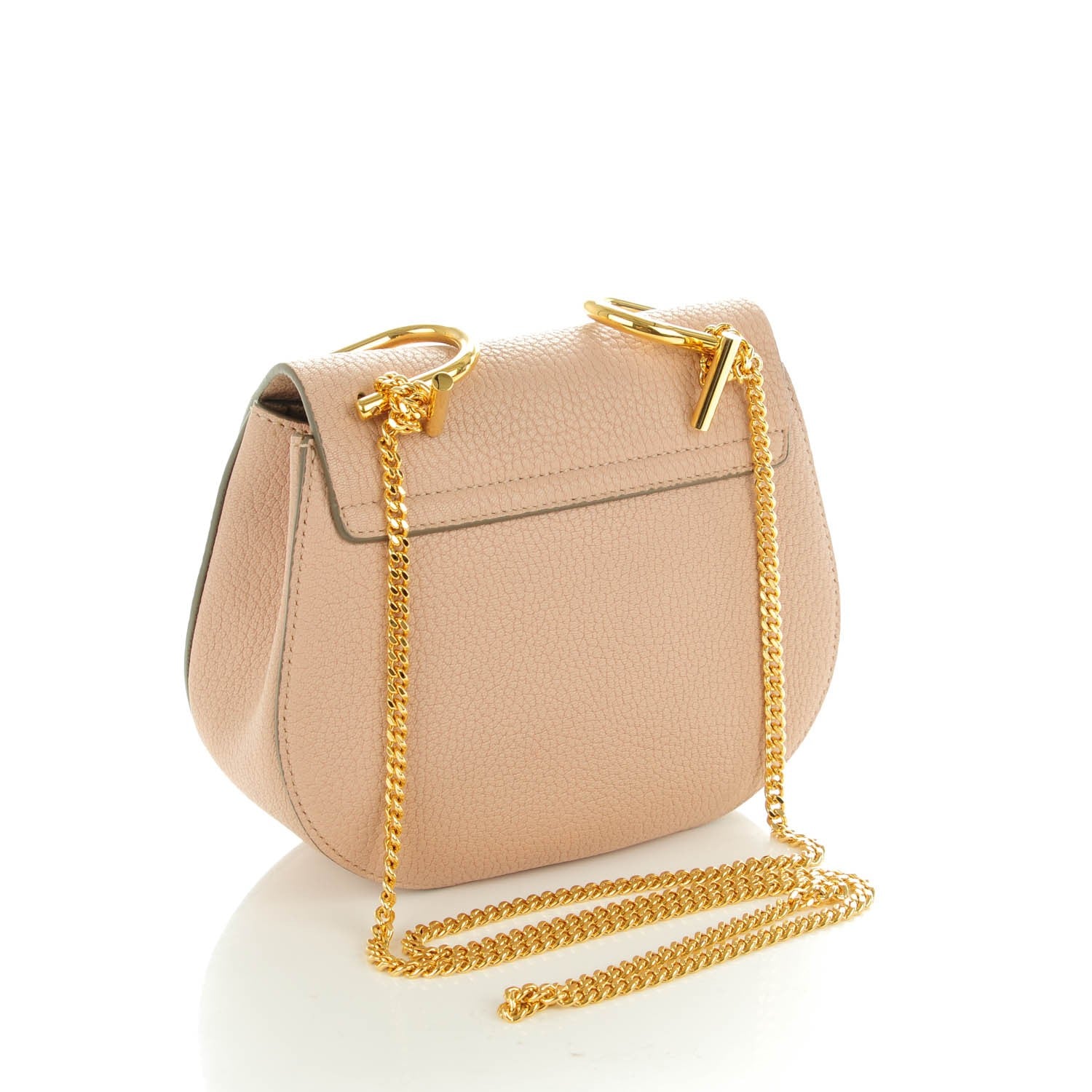 Chloe Grained Lambskin Mini Drew Shoulder Bag Cement Pink 3 of 6