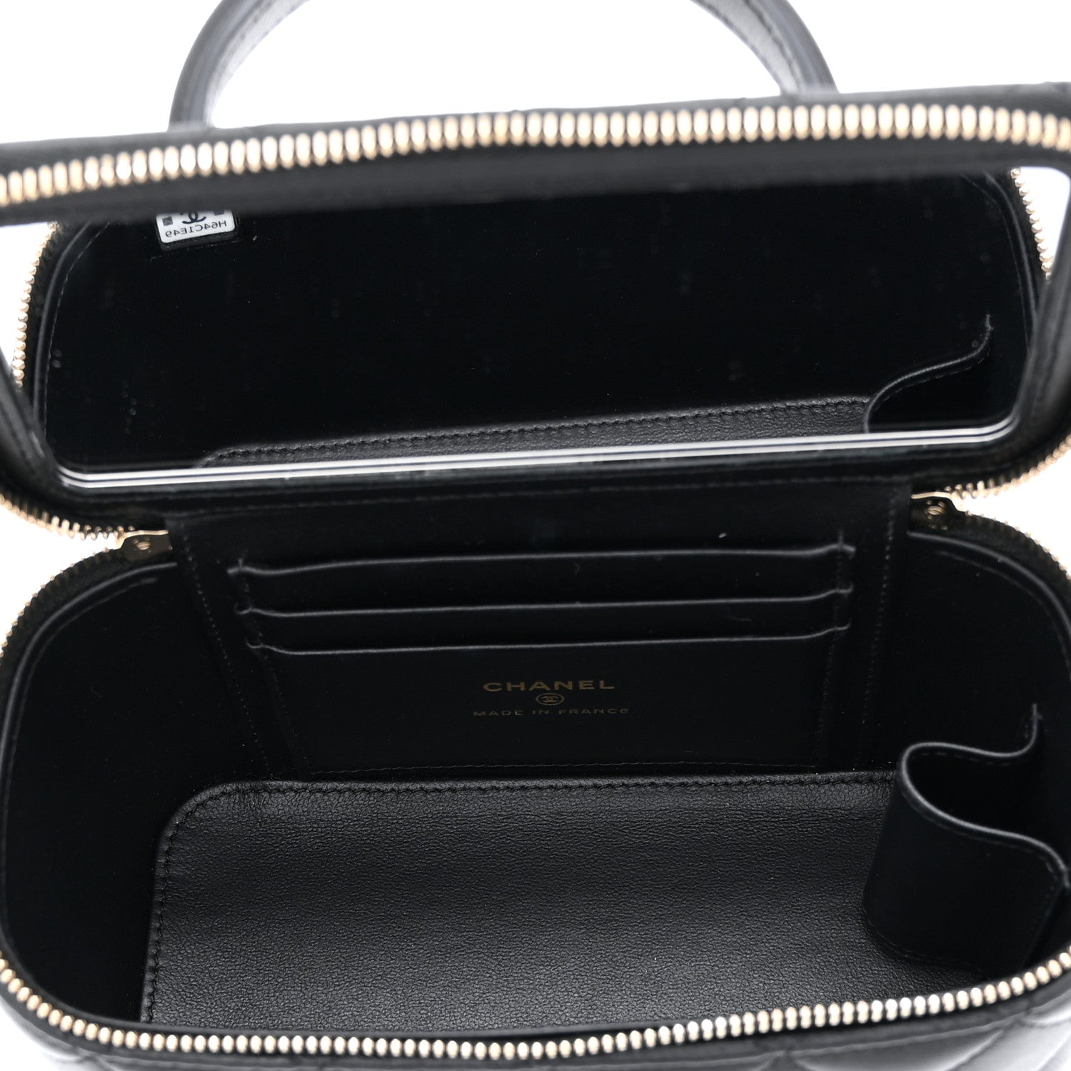 Chanel Lambskin Quilted Small Top Handle Vanity Case With Chain Black 5 of 10