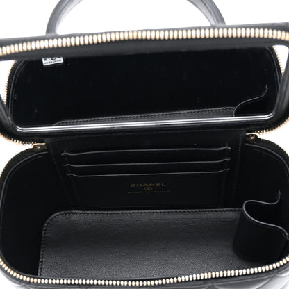 Chanel Lambskin Quilted Small Top Handle Vanity Case With Chain Black 5 of 10