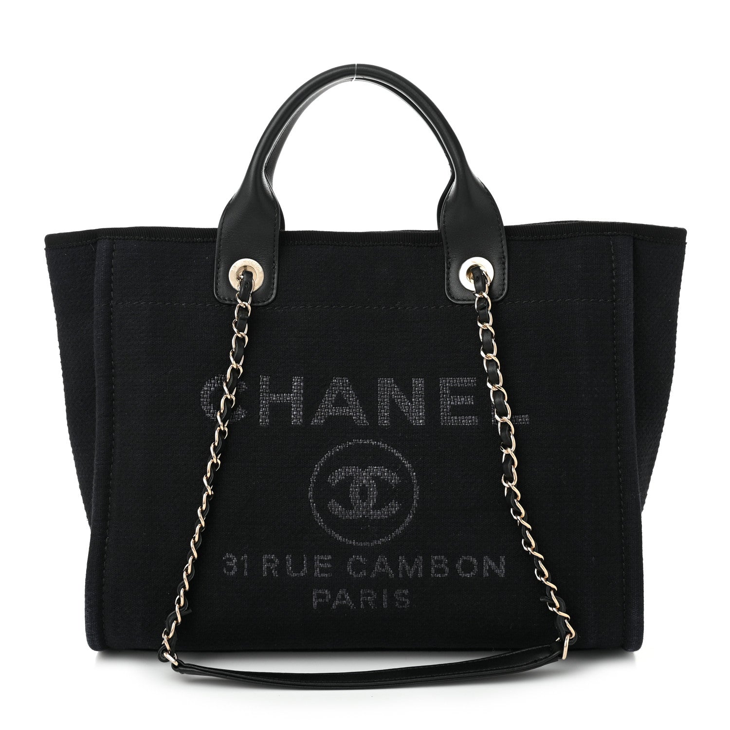 Chanel Mixed Fibers Small Deauville Tote Black 1 of 12