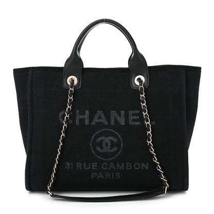 Chanel Mixed Fibers Small Deauville Tote Black 1 of 12
